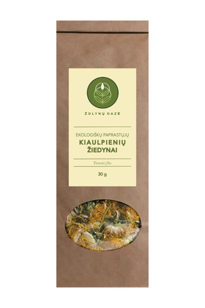 EKOLOGIŠKŲ PAPRASTŲJŲ KIAULPIENIŲ ŽIEDYNAI 30 G