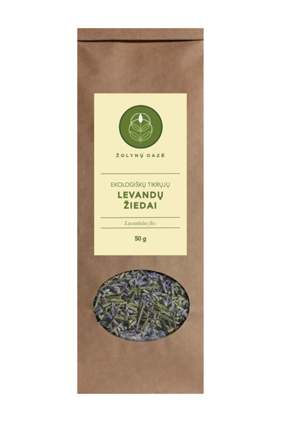 EKOLOGIŠKŲ TIKRŲJŲ LEVANDŲ ŽIEDAI 50 G