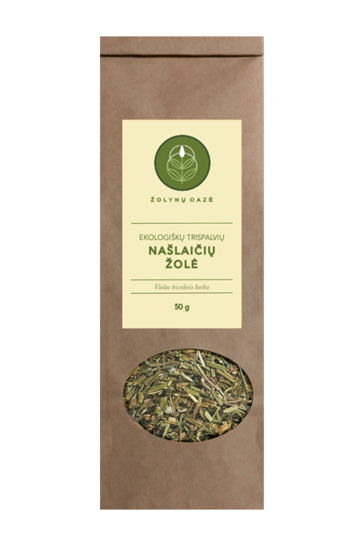 EKOLOGIŠKŲ TRISPALVIŲ NAŠLAIČIŲ ŽOLĖ 50 G