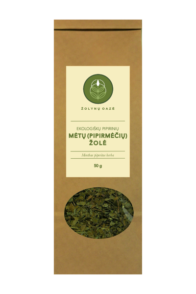 EKOLOGIŠKŲ PIPIRINIŲ MĖTŲ ŽOLĖ 50 G