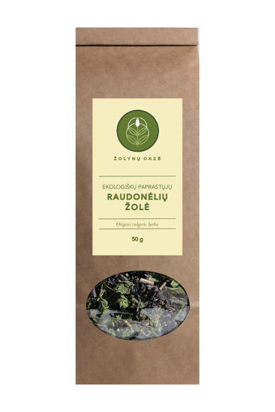 EKOLOGIŠKŲ PAPRASTŲJŲ RAUDONĖLIŲ ŽOLĖ 50 G