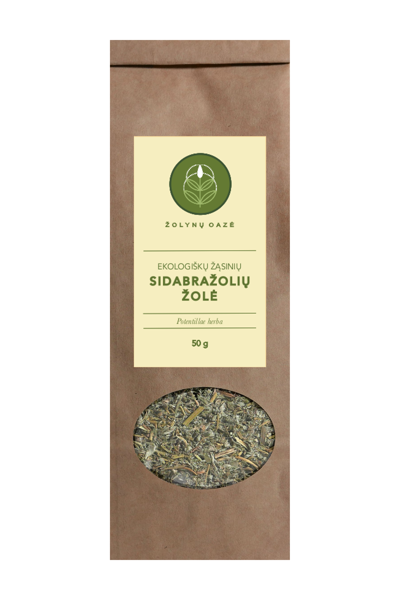 EKOLOGIŠKŲ ŽĄSINIŲ SIDABRAŽOLIŲ ŽOLĖ 50 G